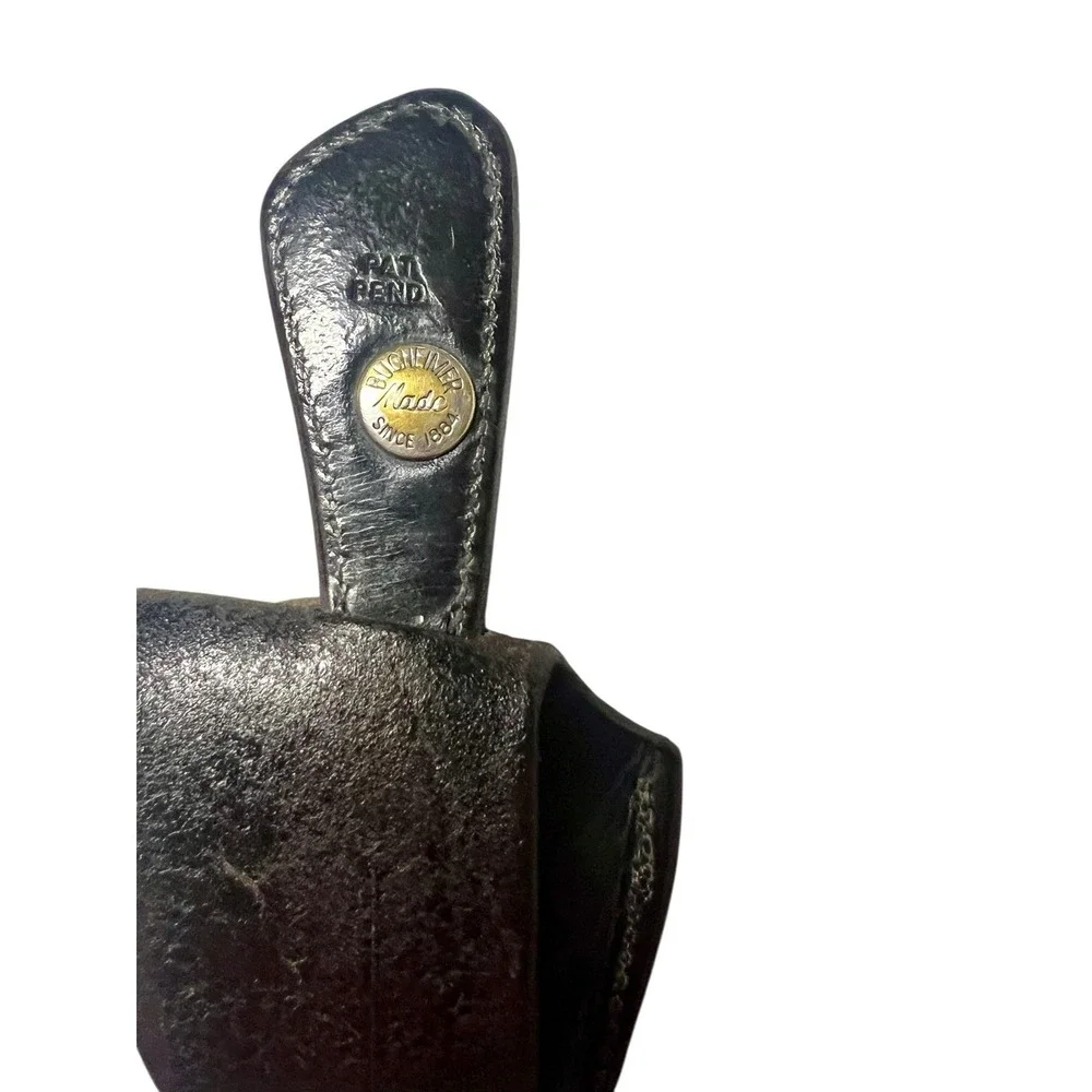 Vintage Bucheimer Leather Holster‎ #470 Black Tooled Initials NL